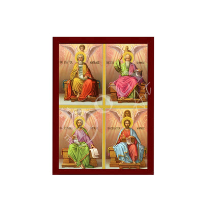 Apostle John Evangelist Apostle Matthew Apostle Mark Apostle Luke icon Handmade Greek Orthodox icon Byzantine art wall hanging wood plaque - TheHolyArt