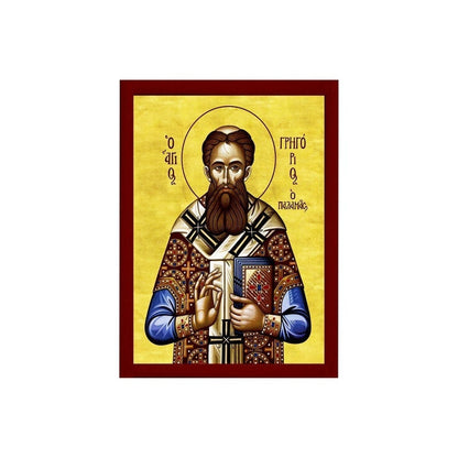 Saint Gregory Palamas icon, Handmade Greek Orthodox icon of St Gregory Palamas, Byzantine art wall hanging plaque, religious gift decor - TheHolyArt