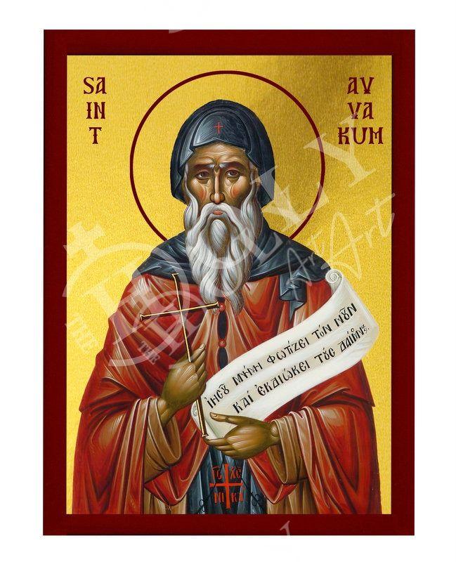 Saint Avvakum icon, Handmade Greek Orthodox icon of St Avvakoum icon, Byzantine Catholic art wall hanging plaque, religious gift