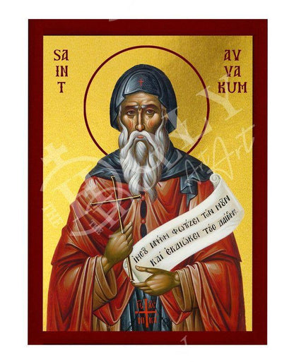 Saint Avvakum icon, Handmade Greek Orthodox icon of St Avvakoum icon, Byzantine Catholic art wall hanging plaque, religious gift - TheHolyArt