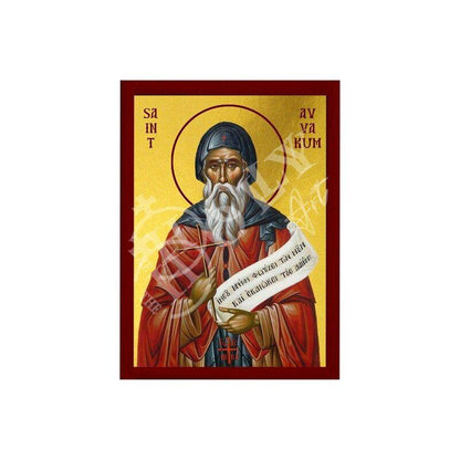 Saint Avvakum icon, Handmade Greek Orthodox icon of St Avvakoum icon, Byzantine Catholic art wall hanging plaque, religious gift - TheHolyArt