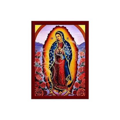 Our Lady of Guadalupe icon, Handmade Catholic Icon of Virgin Mary de Guadalupe, Mother of God, Theotokos wall hanging wood plaque - TheHolyArt