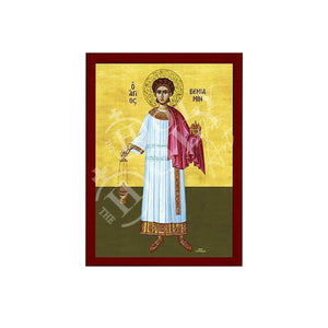 Saint Benjamin icon, Handmade Greek Orthodox icon of St Benjamin the Deacon, Byzantine Catholic art wall hanging plaque, religious gift - TheHolyArt