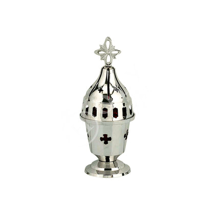 Christian Brass Table Oil Vigil Lamp with Cross, Metal Hand-painted Prayer Standing Oil Lamp, Orthodox Oil Candle with glass cup, religious - TheHolyArt