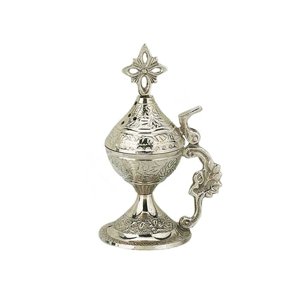 Christian Brass Resin Incense Burner, Greek Orthodox Thurible Incense holder, Metal Byzantine Home Censer Perfume burner, religious decor - TheHolyArt