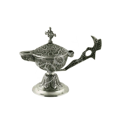 Christian Brass Resin Incense Burner, Greek Orthodox Thurible Incense holder, Metal Byzantine Home Censer Perfume burner, religious decor - TheHolyArt