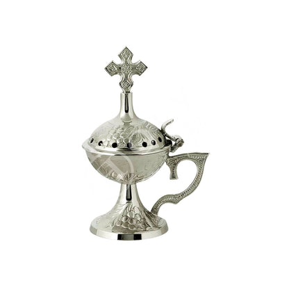 Christian Brass Resin Incense Burner, Greek Orthodox Thurible Incense holder, Metal Byzantine Home Censer Perfume burner, religious decor - TheHolyArt