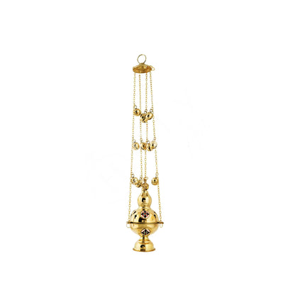 Christian Hanging Brass Resin Incense Burner, Greek Orthodox Thurible Incense holder, Metal Byzantine Censer Perfume burner, religious gift - TheHolyArt
