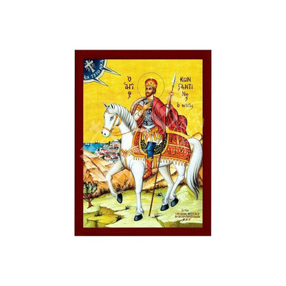 Saint Constantine icon the Great, Handmade Greek Orthodox icon of St Constantine, Byzantine art wall hanging wood plaque, religious gift - TheHolyArt