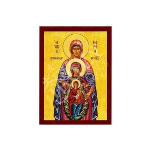 Saint Maria icon Promitor of Virgin Mary, Byzantine art wall hanging of Grandmother of Theotokos Greek Handmade Orthodox icon religious gift - TheHolyArt