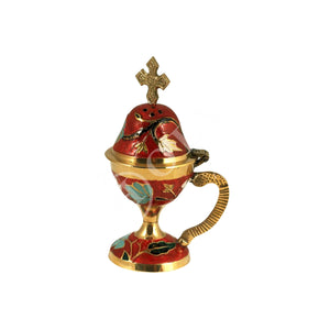 Christian Brass Resin Incense Burner, Greek Orthodox Thurible Incense holder, Metal Byzantine Home Censer Perfume burner, religious decor - TheHolyArt