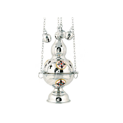 Christian Hanging Brass Resin Incense Burner, Greek Orthodox Thurible Incense holder, Metal Byzantine Censer Perfume burner, religious gift - TheHolyArt