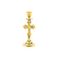 Christian Holy Altar Brass Candlestick Holder with Carved Cross Candelabrum Prayer Standing Orthodox Candle Holder religious decor gift