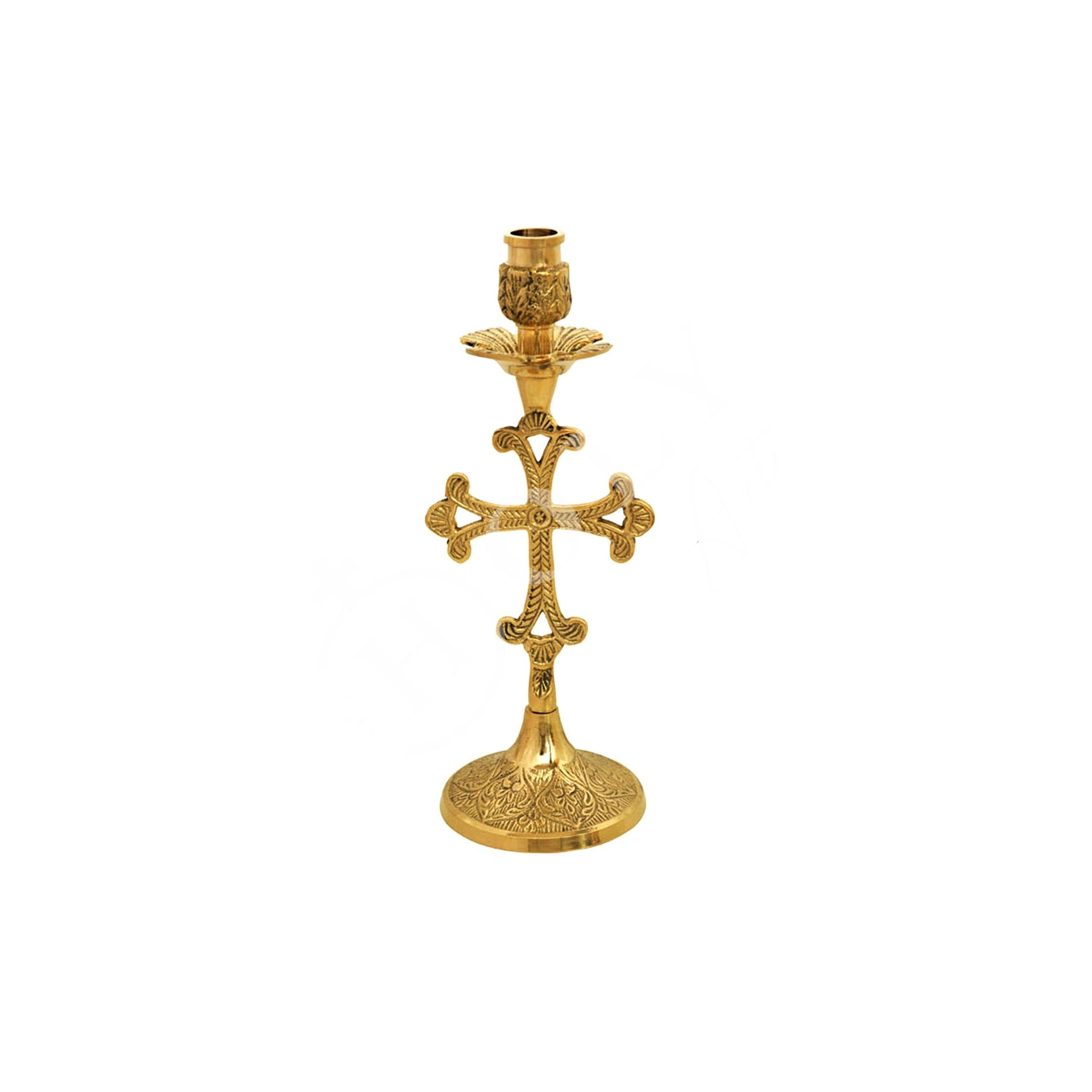 Christian Holy Altar Brass Handmade Candlestick Holder with Cross Candelabrum Prayer Standing Religious Orthodox Candle Holder gift decor