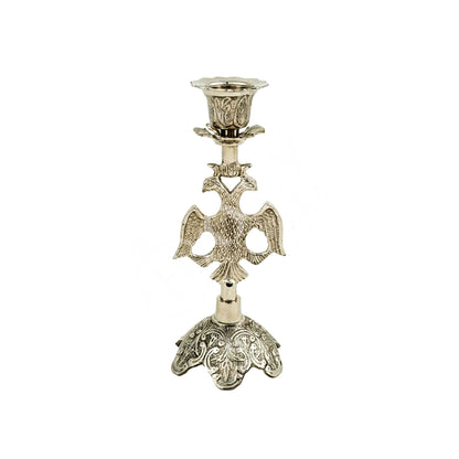 Christian Holy Altar Brass Handmade Candlestick Holder with Byzantine Eagle Candelabrum Prayer Standing Religious Orthodox Candle Holder - TheHolyArt