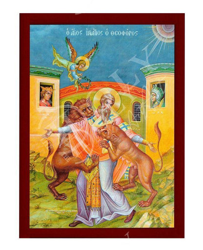 Saint Ignatius icon, Handmade Greek Orthodox icon St Ignatius of Antioch, Byzantine art wall hanging on wood plaque icon, religious decor - TheHolyArt