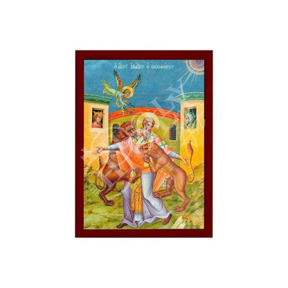 Saint Ignatius icon, Handmade Greek Orthodox icon St Ignatius of Antioch, Byzantine art wall hanging on wood plaque icon, religious decor - TheHolyArt