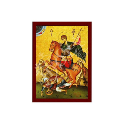 Saint Demetrius icon, Handmade Greek Orthodox icon of St Demetrios, Byzantine art wall hanging icon on wood plaque, religious decor - TheHolyArt