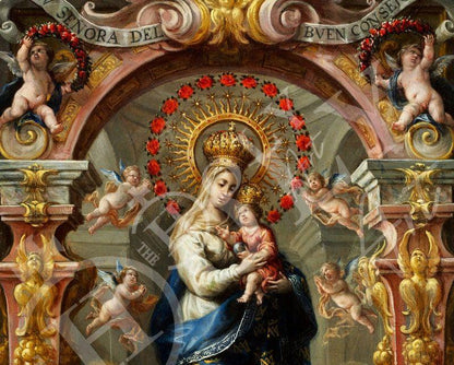 Virgin Mary icon Our Lady of Good Counsel Handmade Greek Orthodox Icon Mother of God Catholic art Theotokos wall hanging wood plaque gift - TheHolyArt
