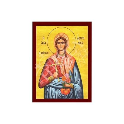 Saint Dorothea icon, Byzantine art wall hanging of St Dorothy, Greek Handmade Religious Orthodox icon of Saint Anne gift idea - TheHolyArt