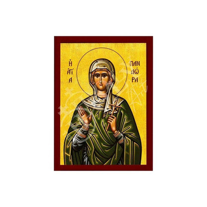 Saint Pandora icon, Byzantine art wall hanging of St Pandora Patron Saint, Greek Handmade Religious Orthodox icon of Saint Anne gift idea - TheHolyArt