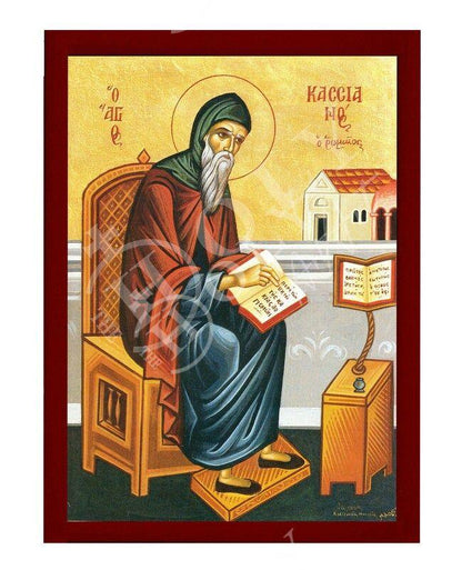 Saint Kassianos icon the Roman, Handmade Greek Orthodox icon of St Cassian, Byzantine art wall hanging, religious gift - TheHolyArt