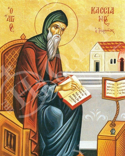 Saint Kassianos icon the Roman, Handmade Greek Orthodox icon of St Cassian, Byzantine art wall hanging, religious gift - TheHolyArt