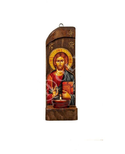 Virgin Mary icon Panagia Iconostasis, Handmade Greek Orthodox Icon, Mother of God Byzantine art altar, Theotokos wall hanging wood plaque - TheHolyArt