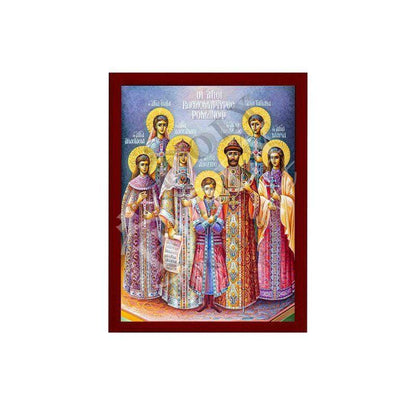 Saint Romanov Family icon, Handmade Greek Orthodox icon of Romanovs icon Byzantine Catholic art wall hanging plaque, religious gift - TheHolyArt
