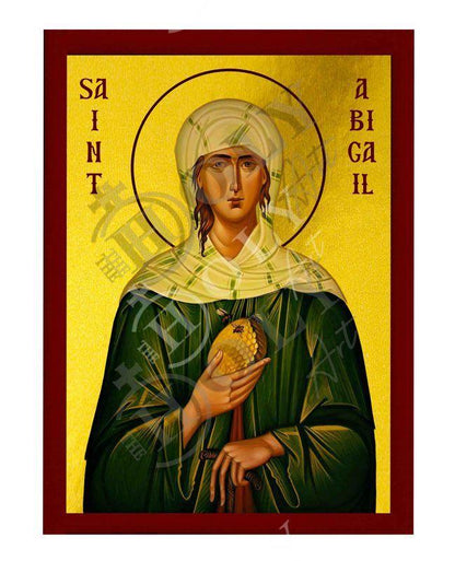Saint Abigail of Ireland icon, Handmade Greek Orthodox Catholic icon of St Gobnait, Religious Byzantine art wall hanging icon wood plaque - TheHolyArt