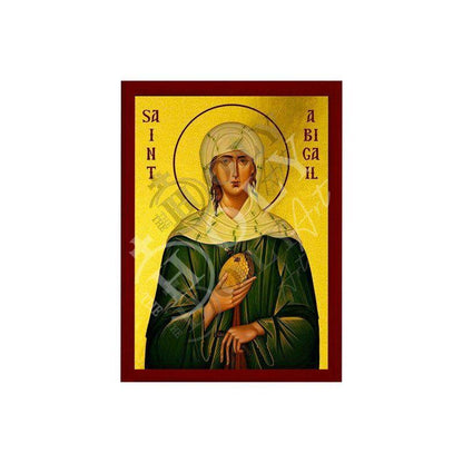 Saint Abigail of Ireland icon, Handmade Greek Orthodox Catholic icon of St Gobnait, Religious Byzantine art wall hanging icon wood plaque - TheHolyArt