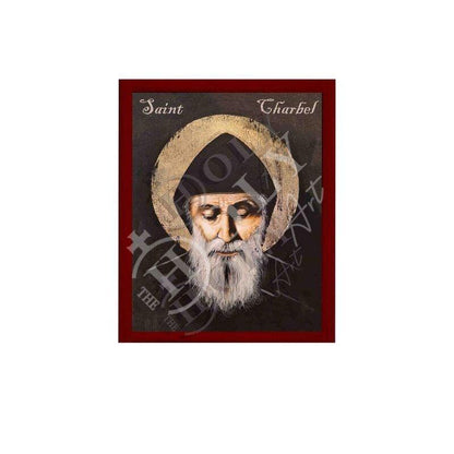Saint Charbel icon, Handmade Greek Orthodox icon of St Charbel Makhlouf , Byzantine art wall hanging wood plaque, religious decor gift #2 - TheHolyArt