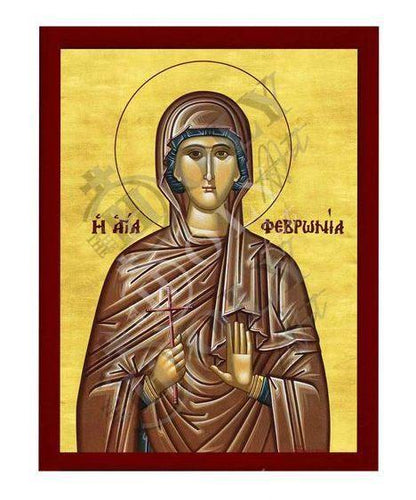 Saint Fevronia icon, Handmade Greek Orthodox icon of St Febronia The Righteous, Religious Byzantine art wall hanging plaque gift - TheHolyArt