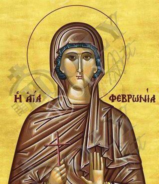 Saint Fevronia icon, Handmade Greek Orthodox icon of St Febronia The Righteous, Religious Byzantine art wall hanging plaque gift - TheHolyArt