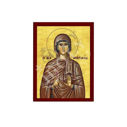Saint Fevronia icon, Handmade Greek Orthodox icon of St Febronia The Righteous, Religious Byzantine art wall hanging plaque gift - TheHolyArt