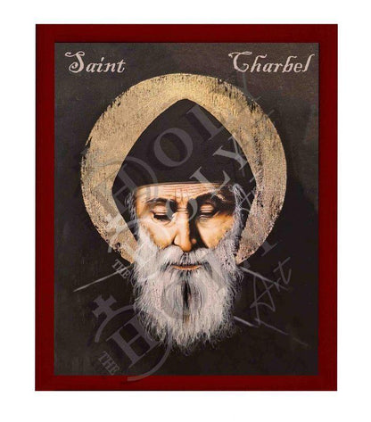 Saint Charbel icon, Handmade Greek Orthodox icon of St Charbel Makhlouf , Byzantine art wall hanging wood plaque, religious decor gift #2 - TheHolyArt