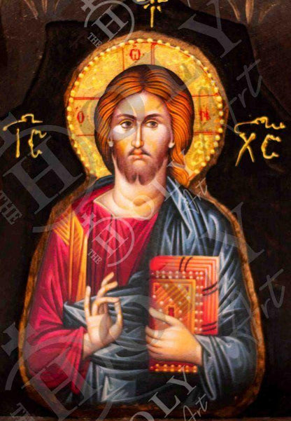 Christian Iconostasis with Jesus Christ St John Forerunner Virgin Mary Handmade Mount Athos wooden Altar Orthodox Icon religious plaque gift - TheHolyArt
