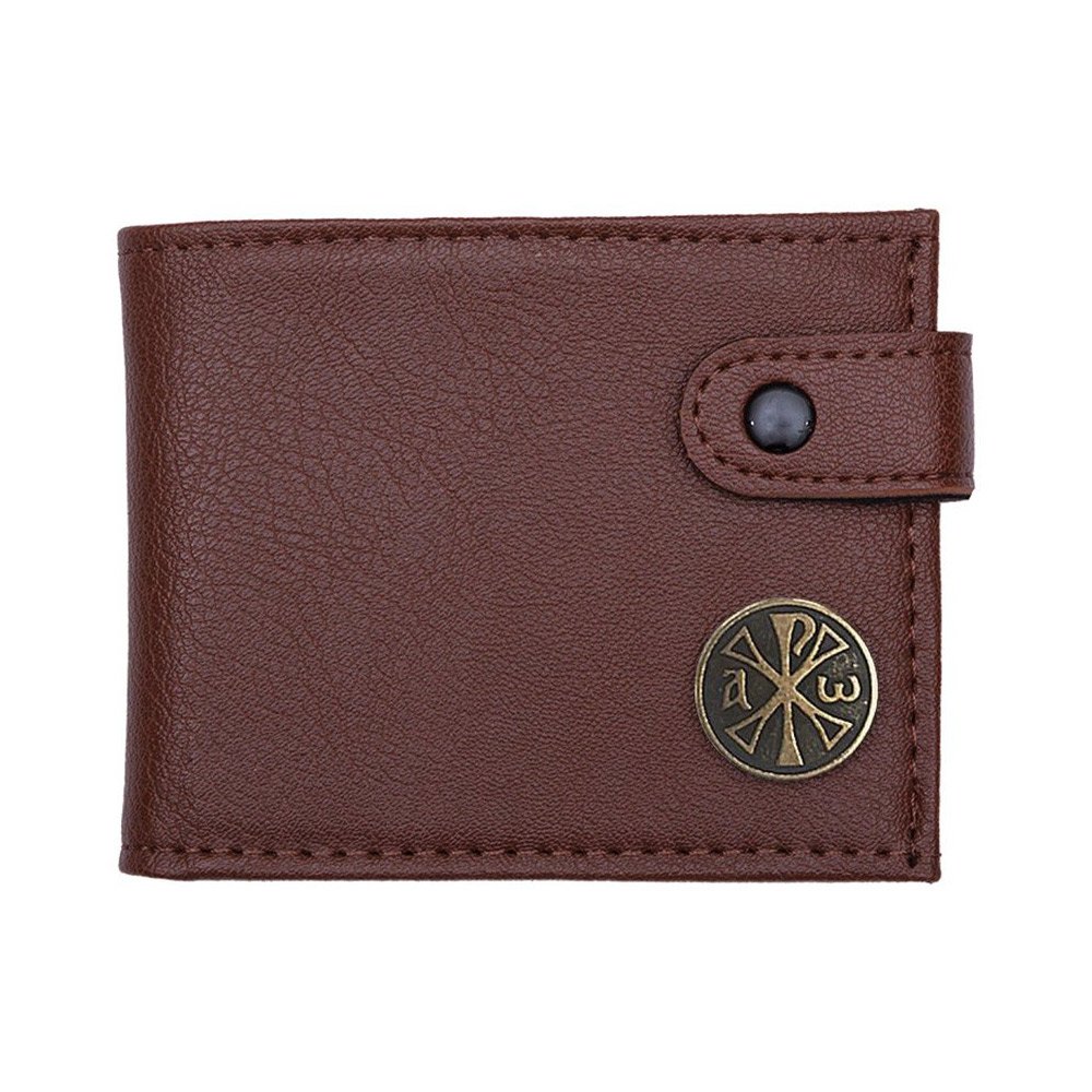 Men's Greek Orthodox cross bifold faux leather wallet - TheHolyArt