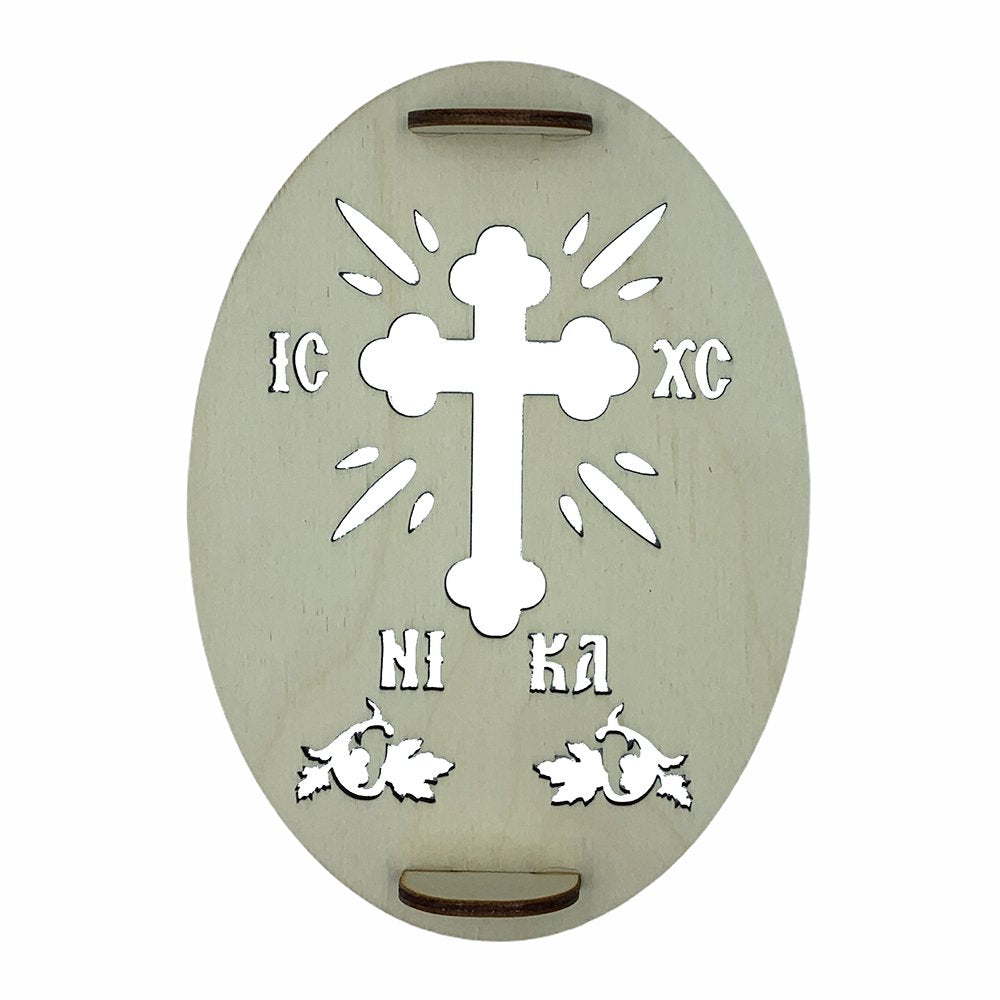 Cross IC XC NIKA hand carved wooden Greek Orthodox kollyva seal - TheHolyArt