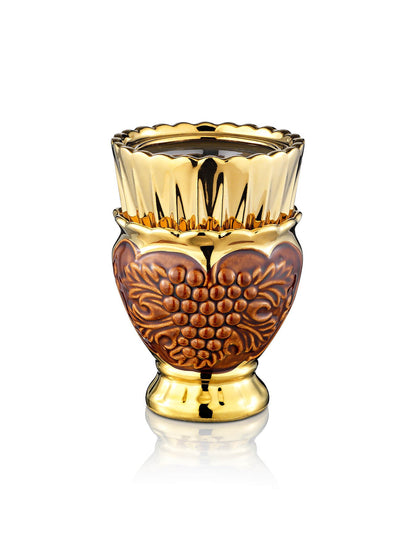 Russian brown vigil lamp Vine design – front view | TheHolyArt