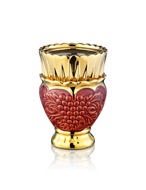 Russian red vigil lamp Vine design – front view | TheHolyArt