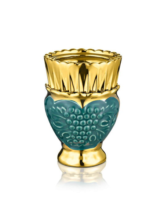 Russian green vigil lamp Vine design – front view | TheHolyArt