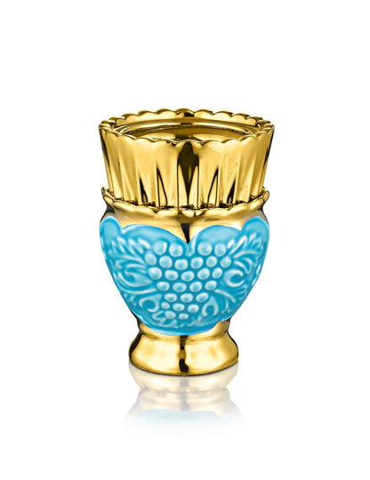 Russian light blue vigil lamp Vine design – front view | TheHolyArt