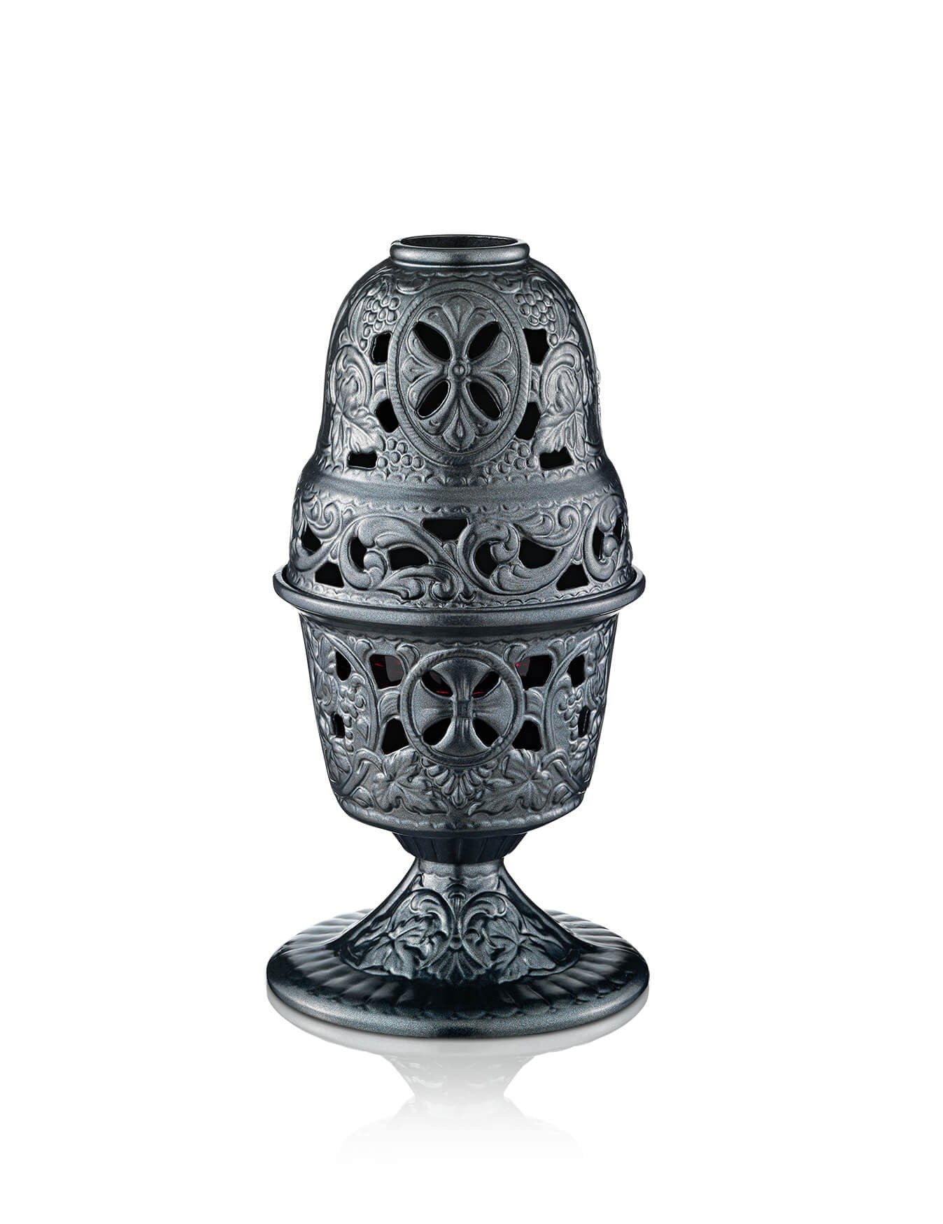 Orthodox vigil lamp Pinecone design – front view | TheHolyArt