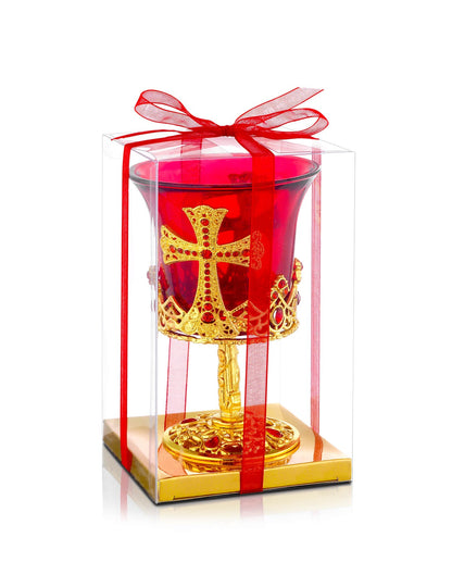 Byzantine red vigil lamp Large – detail view | TheHolyArt