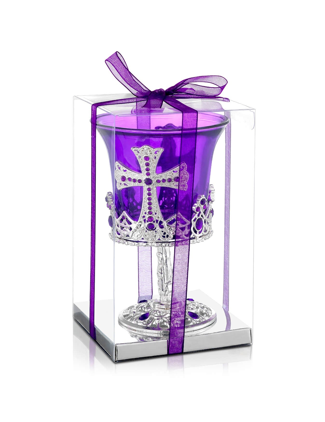 Byzantine purple vigil lamp Large – detail view | TheHolyArt
