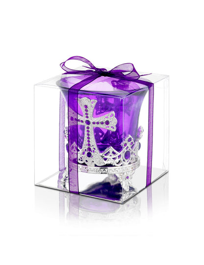 Byzantine purple vigil lamp Small – detail view | TheHolyArt