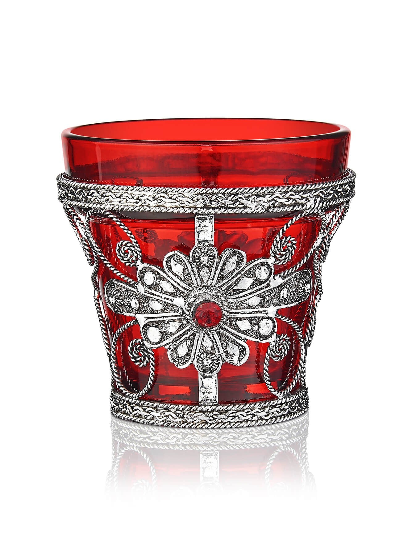 Ioannina vigil lamp Flower design – front view | TheHolyArt