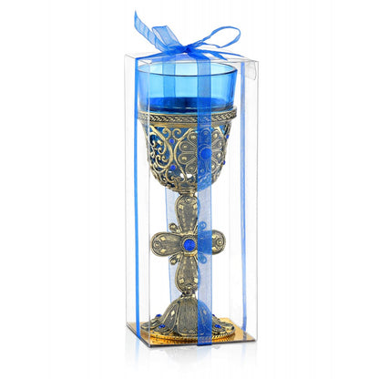 Byzantine vigil lamp with Cross – detail view | TheHolyArt