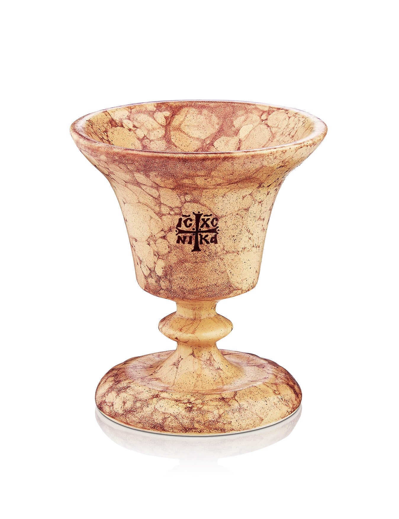 Ceramic vigil lamp Chalice design – front view | TheHolyArt